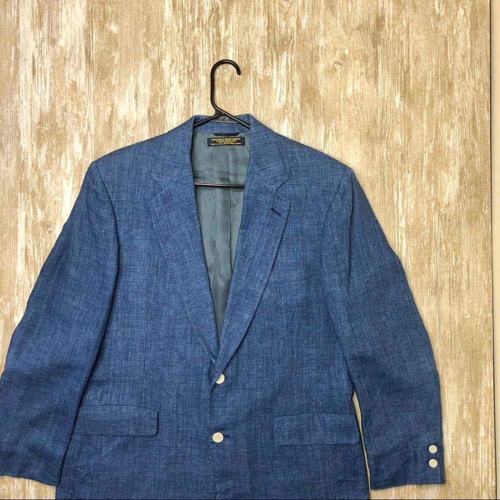 Brooks Brothers Blue Linen Sport Coat Blazer